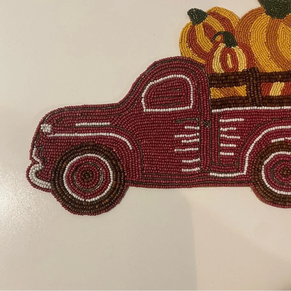 Pier 1 Fall Truck Of Pumpkins Placemat 12”x17.5”